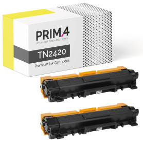 TN2420 Multipack 2x Toner Compatible avec Brother HL 2310, 2350, 2370, 2375, DCP 2510, 2530, 2550, MFC 2710, 2730, 2750 -3k