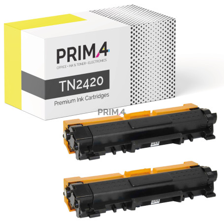 TN2420 Multipack 2x Toner Compatibile Con Stampante Brother HL 2310, HL 2350, HL 2370, 2375, DCP 2510, DCP 2530, DCP 2550, MFC 2710, MFC 2730, MFC 2750 -3k Pagine