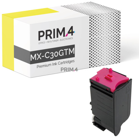 MX-C30GTM Magenta Toner Compatible con impresora Sharp MX-C250F, MX-C300 Series, MX-C300P, MX-C300W, MX-C301W -6k Paginas