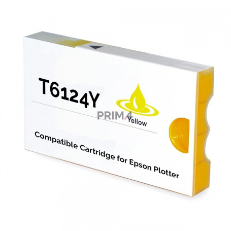 T6124 220ml Giallo Cartuccia d'Inchiostro Compatibile Con Plotter Epson Stylus Pro 7400, 7450, 9400, 9450