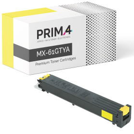 MX-61GTYA Amarillo Toner Compatible con impresoras Sharp MX-2630, 2651, 3050, 3551, 4071, 5050, 6070, 6071 -24k Paginas
