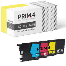 LC1100 985 BKCMY Multipack 5 Cartucce Inchiostro Compatibile con Stampante Inkjet Brother LC61, LC980, LC985, LC1100