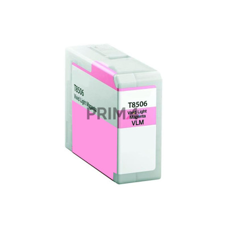 T8506 80ml Magenta Clair Cartouche d'Encre Pigmentée Compatible Avec Plotter Epson SC-P800DES, P800SE, P800SP