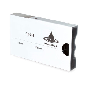 T6031 220ml Noir Photo Cartouche d'Encre Pigmentée Compatible Avec Plotter Epson Pro7800, 7880, 9800, 9880
