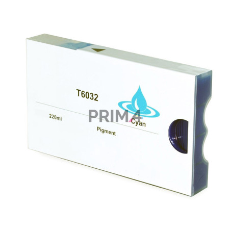 T6032 220ml Cyan Pigment Ink Cartridge Compatible With Plotter Epson Pro7800, 7880, 9800, 9880