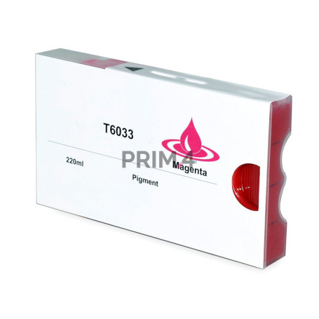 T6033 220ml Vivid Magenta Pigment Ink Cartridge Compatible With Plotter Epson Pro7880, Pro9880
