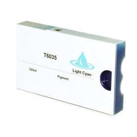 T6035 220ml Cyan Clair Cartouche d'Encre Pigmentée Compatible Avec Plotter Epson Pro7800, 7880, 9800, 9880