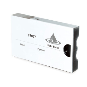 T6037 220ml Noir Clair Cartouche d'Encre Pigmentée Compatible Avec Plotter Epson Pro7800, 7880, 9800, 9880