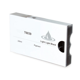 T6039 220ml Noir Clar Clair Cartouche d'Encre Pigmentée Compatible Avec Plotter Epson Pro7800, 7880, 9800, 9880