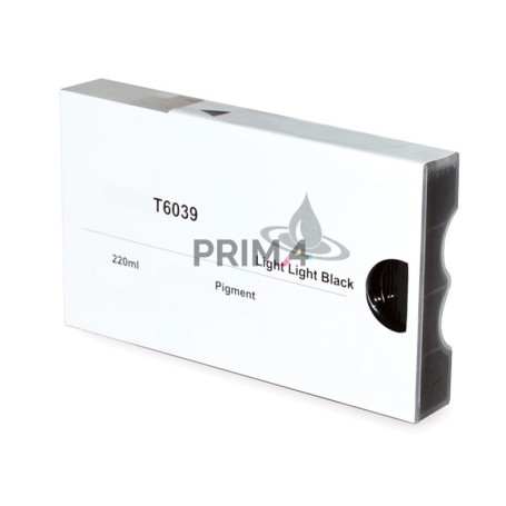 T6039 220ml Noir Clar Clair Cartouche d'Encre Pigmentée Compatible Avec Plotter Epson Pro7800, 7880, 9800, 9880