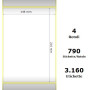 White 148x210mm,790 Et/Rotolo Z-1000D,5.8x8.3x3Core, 4 Rolls