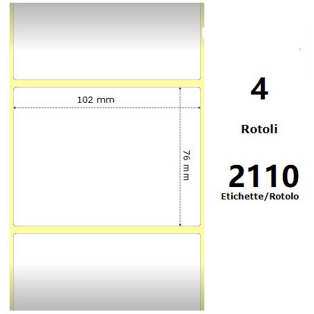 White 102x76mm,2110 Et/Rotolo Z-1000D, 4x3x3 Core ,4 Rolls