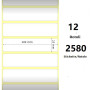 White 102x25mm, 2580 Et/Rotolo Z-2000D 4x1x1 Core, 12 Rolls