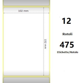 White 102x152mm, 475 Et/Rotolo Z-1000D,4x6x1 Core ,12 Rolls