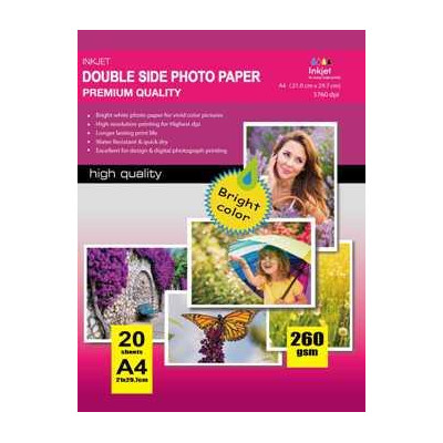297X210MM A4 RC Glossy Inkjet Photo Paper 260g-20 Fogli 