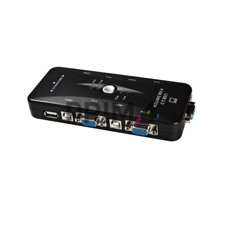4 Porte Switch KVM USB Tastiera Monitor Mouse Adattatore PC -CAVI NON INCLUSI