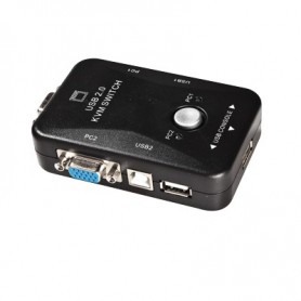 2 Porte Switch KVM USB Tastiera Monitor Mouse Adattatore PC