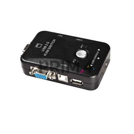 2 Porte Switch KVM USB Tastiera Monitor Mouse Adattatore PC -CAVI NON INCLUSI