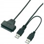 Cavo Adattatore da Doppio USB 2.0 a SATA per HDD SSD con Custodia