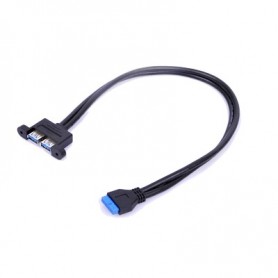 Cavo USB 3.0 IDC 20 pin 2 porte derivate da scheda madre per uscita su PC case