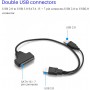 Cavo Adattatore da Doppio USB 2.0 a SATA per HDD SSD con Custodia