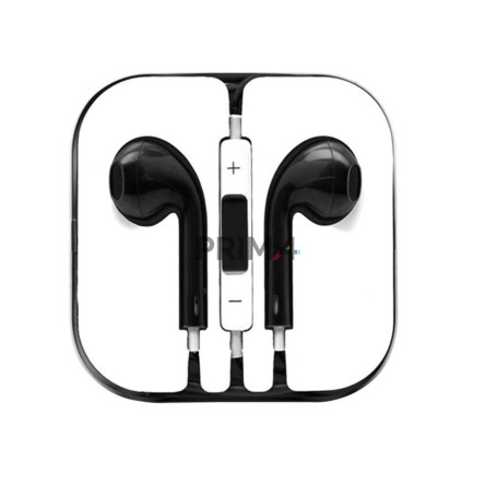 Auricolari NERI con microfono per iPhone 4/5/6/7 e smartphone - controllo del volume