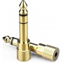 Adattatore Audio Stereo Jack 6.35mm M / 3.5mm F Placcato oro