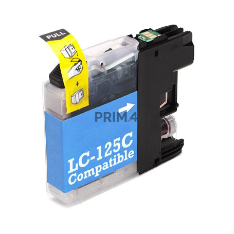 LC-125 XL 16ML Cian Cartucho de tinta Compatible con impresoras Inkjet Brother DCP-J4110W, MFC-J4410, J4510, J4610, J4710D