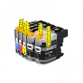 LC-127XL Set 2Nero +Colori Cartucce Inkjet Compatibile per Stampanti Brother DCP-J4110W, MFC-J4410, J4510, J4610, J4710D
