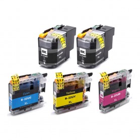 LC-22U Set 2Nero +Colori Cartucce Inkjet Compatibile per Stampanti Brother MFC-J985DW, DCP-J785DW -2.4k Copie