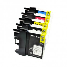 LC-985 Multipack 5 Cartucce 2BK CMY Inkjet Compatibile con Stampante Brother DCPJ315W, MFCJ410, DCPJ125, J515W, MFCJ265W