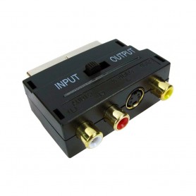 Adattatore Convertitore Video da Scart a RCA Composito / S.Video con switch Input/Output Placcato Oro