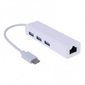 Hub USB TypeC 3 Porte USB 3.0 e 1 porta Ethernet GIGABIT