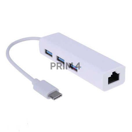 HUB USB Tipo C Ethernet 4in1 con 3 porte USB 3.0 Ethernet RJ45 GIGABIT 1000Mbps