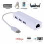 HUB USB Tipo C Ethernet 4in1 con 3 porte USB 3.0 Ethernet RJ45 GIGABIT 1000Mbps