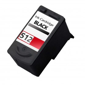 PG-512 Noir 18ML Cartouche d'encre Compatible avec Imprimantes Inkjet Canon PIXMA MP240, MP260, MP480, MX320, MX330