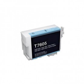 T7605 Cyan Clair 32ml Cartouche d'encre pigments Compatible avec Imprimantes Inkjet Epson SureSC-P600 C13T76054010