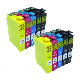 18XL T181 Multipack 10 Cartouches d'encre Compatible avec Imprimantes Inkjet Epson XP30, 102, 202, 205, 302, 305, 402