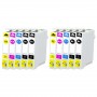 T128 Multipack 4xBlack+6xColors 10 Ink Cartridge Compatible with Printers Inkjet Epson S22, SX125, 420W, BX305FW