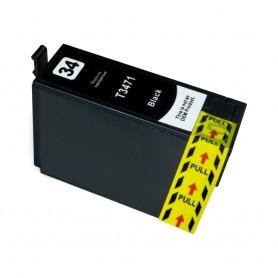 T3471 34XL Negro 32ml Cartucho de tinta Compatible con impresoras Inkjet Epson Workforce WF3720DWF, WF3725DWF -1.1k Paginas