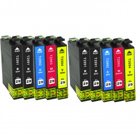 T299K 29XL Multipack 10 Cartucho de tintas Compatible con impresoras Inkjet Epson XP235, XP332, XP335, XP432, 435