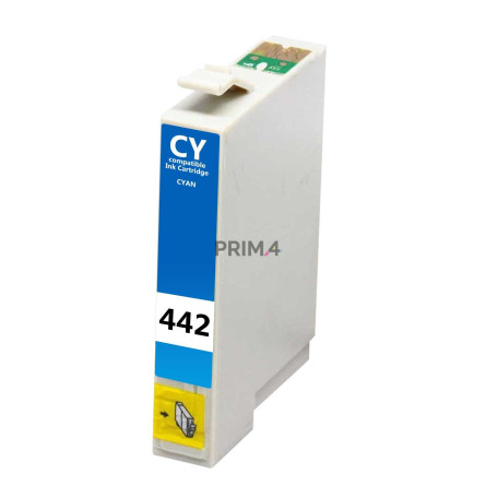 T0442 Cyan 16ml Cartouche d'encre Compatible avec Imprimantes Inkjet Epson Stylus C64, C66, C84, C86, CX3600, CX6400, CX6600
