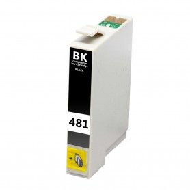 T0481 Negro 16ml Cartucho de tinta Compatible con impresoras Inkjet Epson Stylus FotoR200, R220, R300, R320, R340