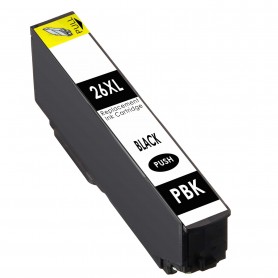 T2631 26XL Nero Foto 10ml Cartuccia Inchiostro Compatibile con Stampanti Inkjet Epson XP600, XP605, XP700, XP800