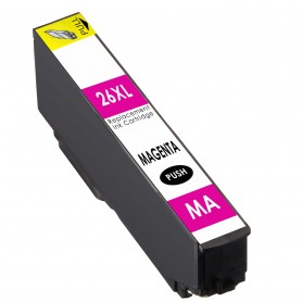 T2633 26XL Magenta 10ml Cartouche d'encre Compatible avec Imprimantes Inkjet Epson XP600, XP605, XP700, XP800