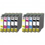 T071K Multipack 10 Cartucce Inchiostro Compatibile con Stampanti Inkjet Epson D78, D78, D92, DX 4000