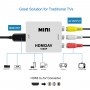 Kit Adattatore Convertitore da HDMI a segnale AV CVBS RCA Audio video PAL NTSC -Cavi e Caricatore USB 5W inclusi