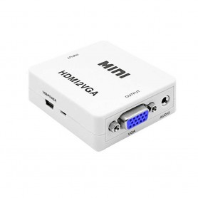 Adattatore Convertitore da HDMI a VGA con Jack Audio 3.5" IN/OUT