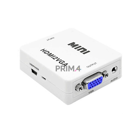 Adattatore Convertitore da HDMI a VGA con Jack Audio 3.5" IN/OUT