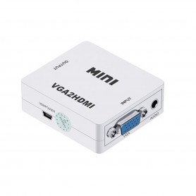 Adattatore Convertitore da VGA a HDMI con Audio Jack 3.5" da PC o Notebook ad una HDTV o Monitor